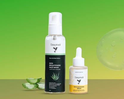 Facewash with Aloe Vera Gel and Skin Lightening Serum to cleanse, hydrate, and brighten skin—perfect for dryness, dullness, and uneven tone.