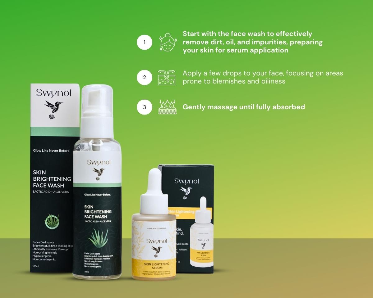 Nature's Radiance Set with Aloe Vera facewash & lightening serum targets dullness, dark spots, and dryness for a radiant, even-toned complexion.