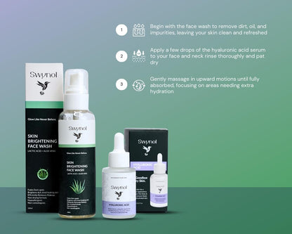 Aqua Surge bundle with face wash and hyaluronic acid serum—hydrates, brightens, and soothes dry, dull, and sensitive skin for a refreshed glow.